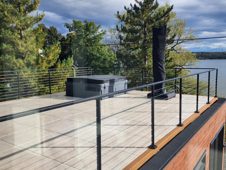 Aluminum handrail – 2" X 1" – Matte Black - Gauthier De LaPlante