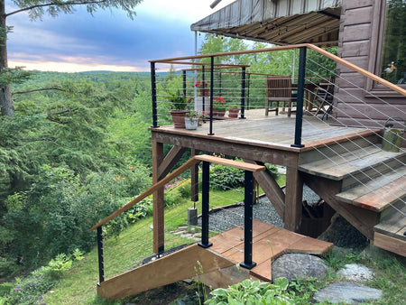 Aluminum post for cable railing – 1½’’ x 3/8’’ – Matte Black - Gauthier De LaPlante