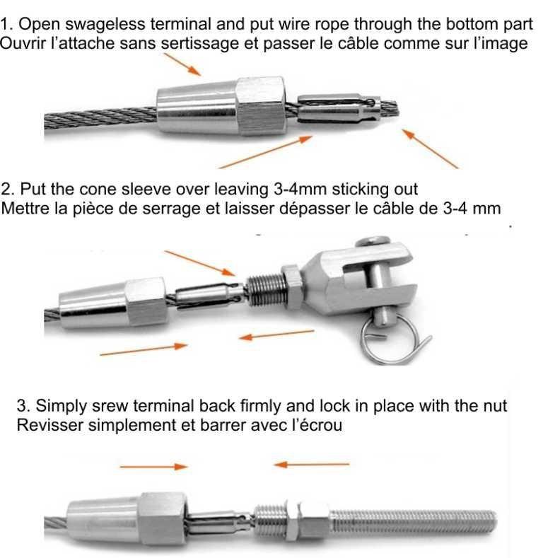 Swageless Threaded stud - Right treads - Gauthier De LaPlante