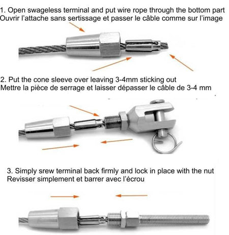 Swageless Threaded stud - Right treads - Gauthier De LaPlante