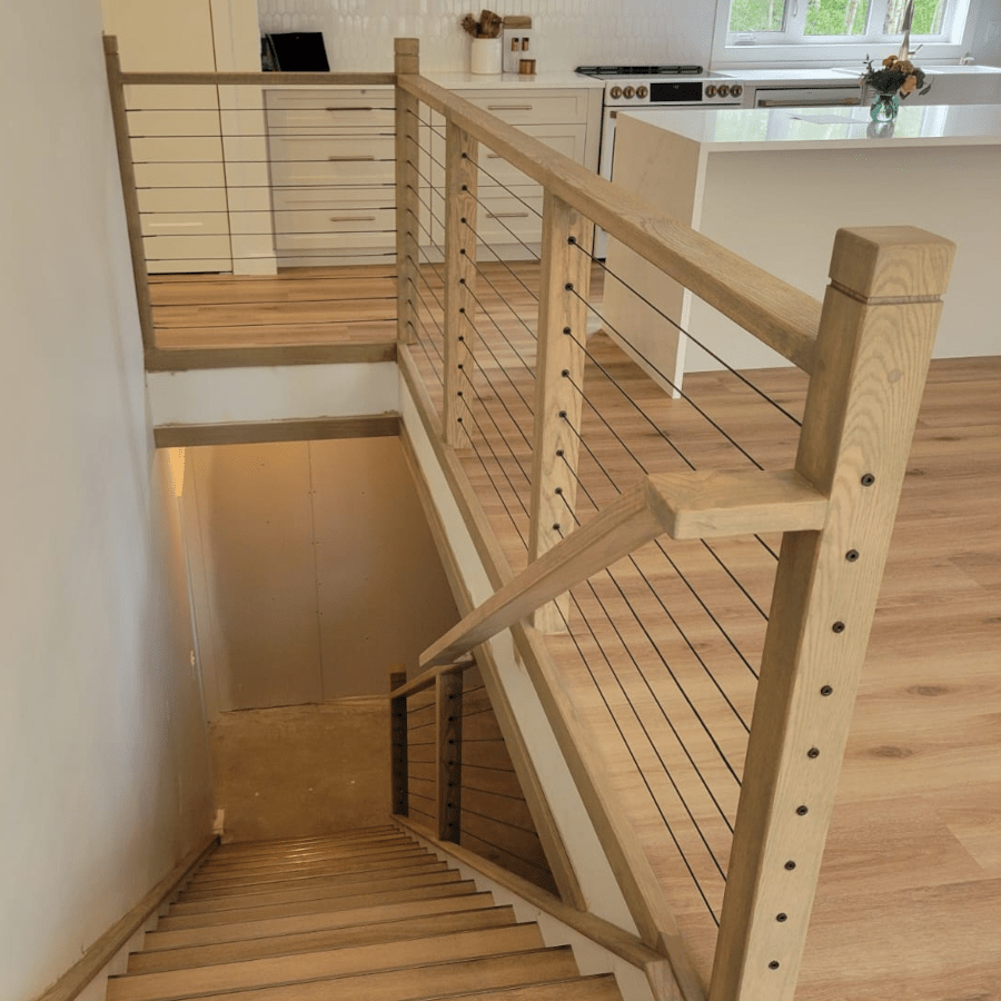 Garde-corps avec câble d'acier (BOIS) – Gauthier De LaPlante