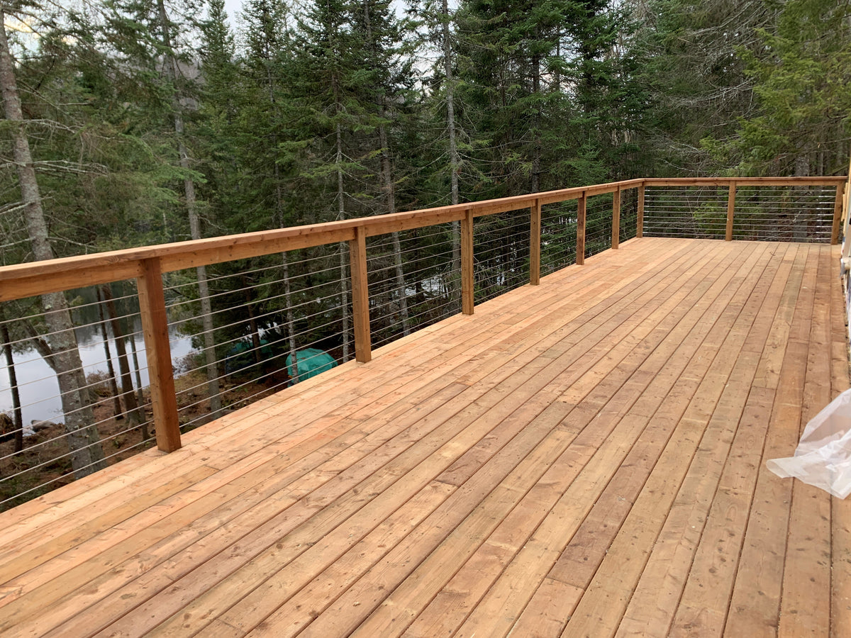 Timber On Railing Top Cable Railing With Timber Post – Gauthier De LaPlante