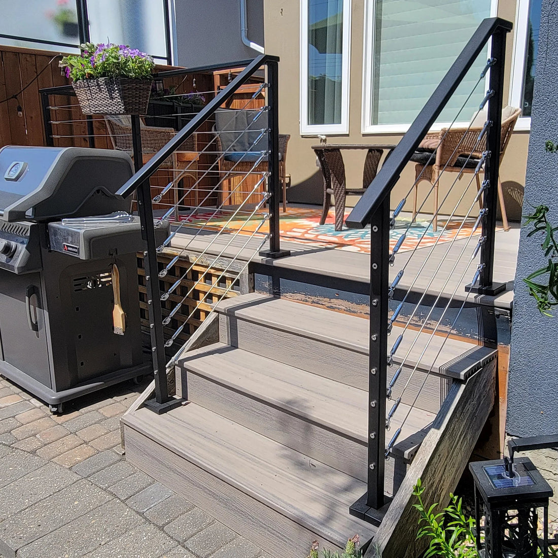 Small stair cable railing project in Calgary, Alberta