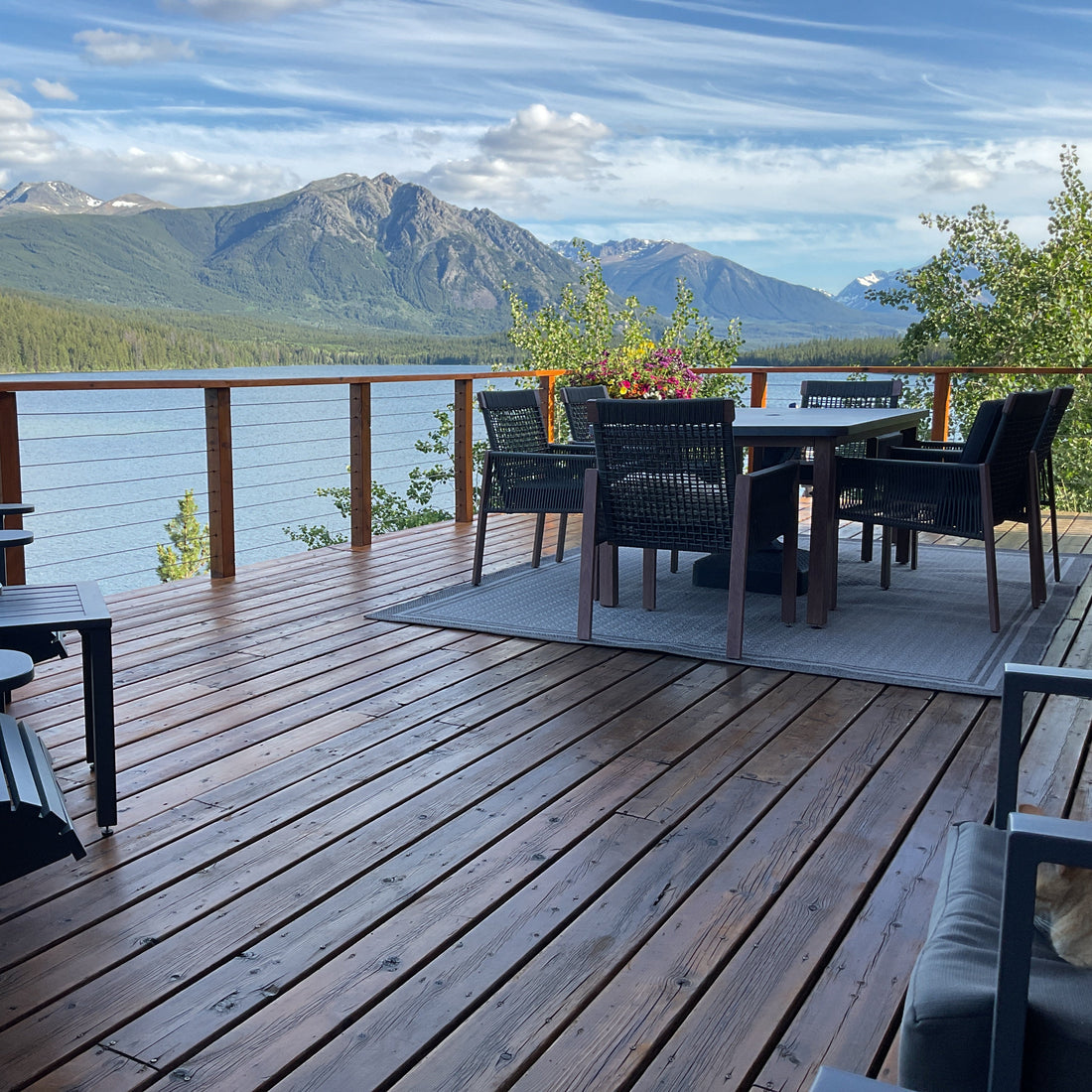 Timber post cable railing project in Kelowna, British Columbia