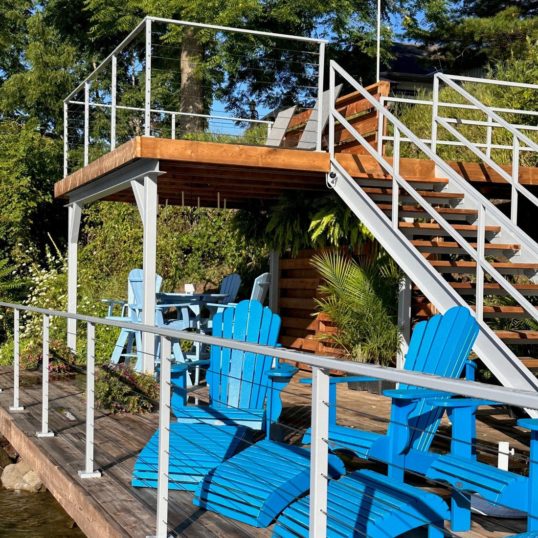 Multi-level deck cable railing project in Kamloops, British Columbia
