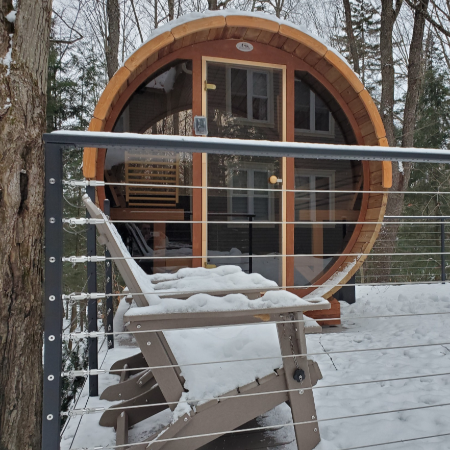 Projet de garde-corps en métal avec câbles d'acier dans Lanaudière, Quebec