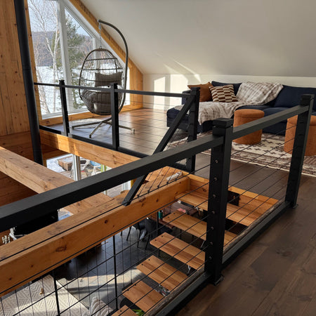 Marina Cable Railing System - I - Timber Post - Black - Gauthier De LaPlante