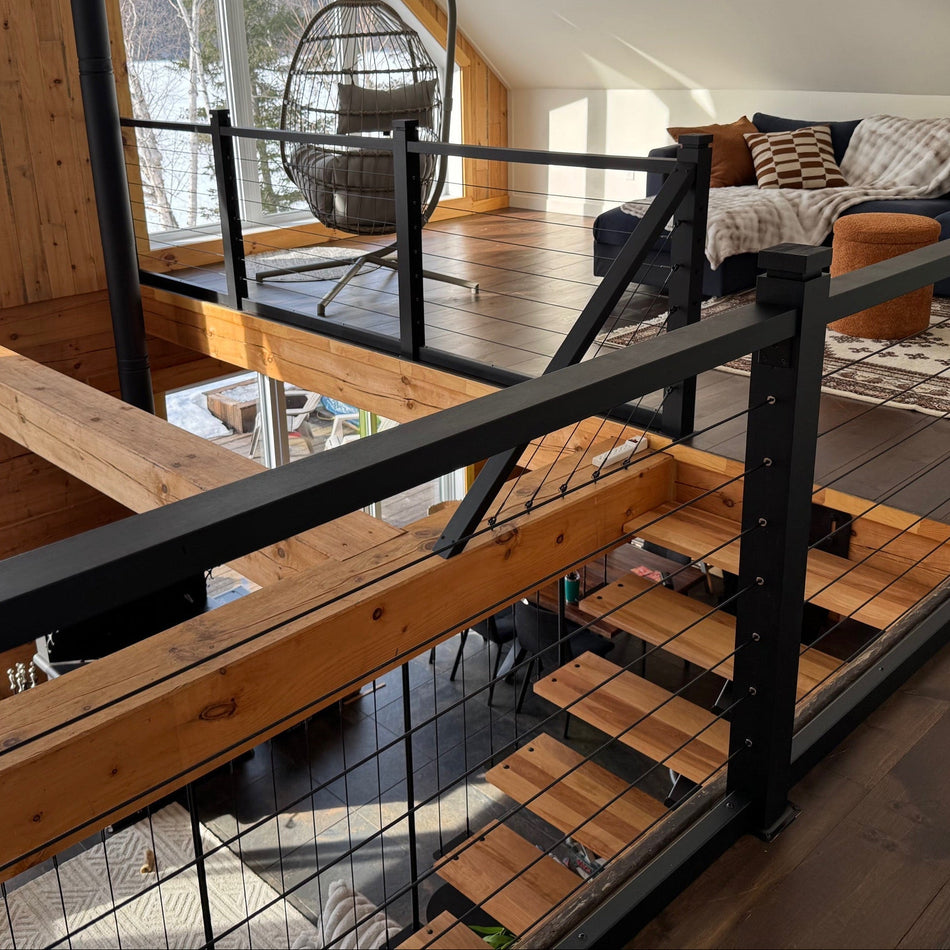 Marina Cable Railing System - I - Timber Post - Black - Gauthier De LaPlante