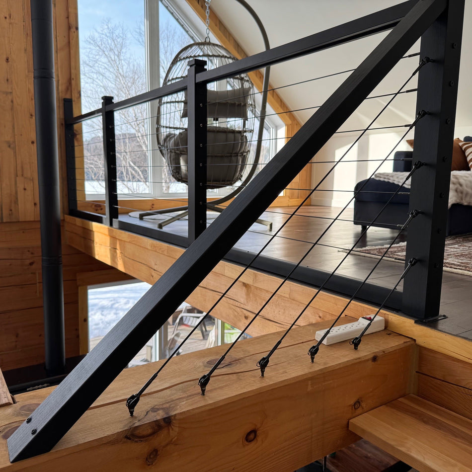 Marina Cable Railing System - II - Timber Post - Black - Gauthier De LaPlante