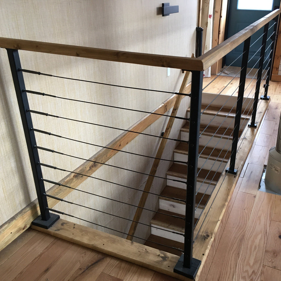 Nautica Cable Railing System - I – Metal Post - Black - Gauthier De LaPlante