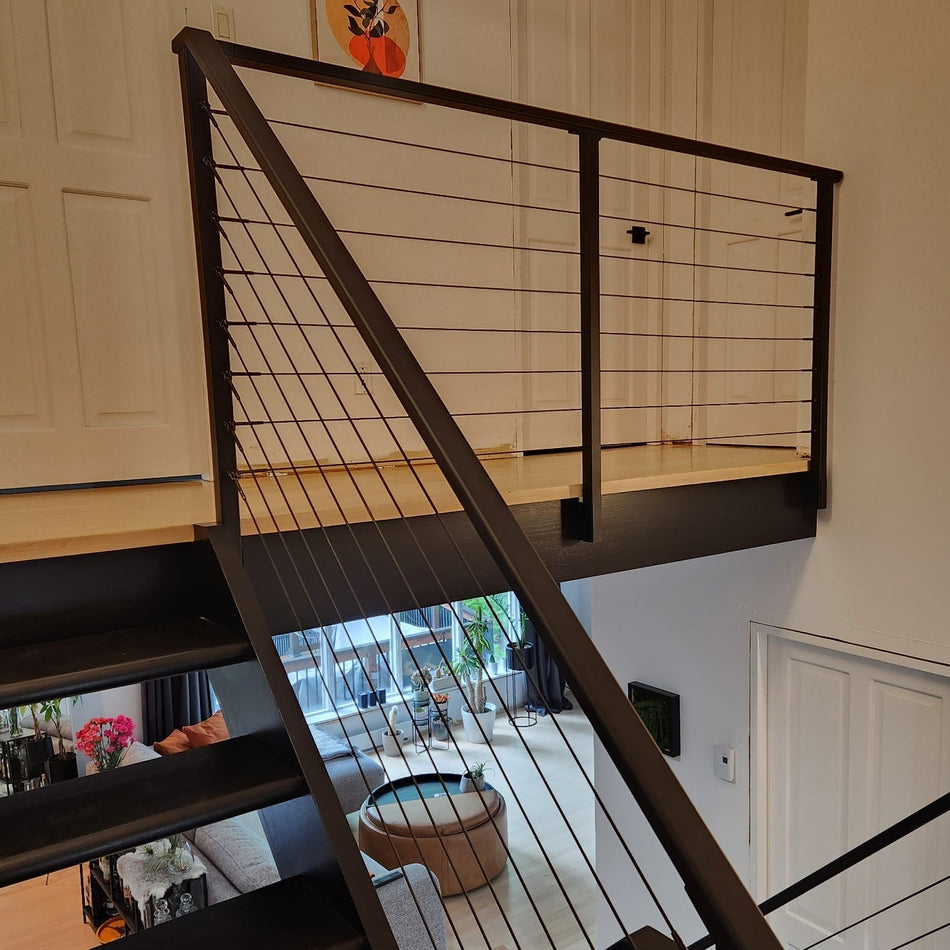 Nautica Cable Railing System - II – Metal Post - Black - Gauthier De LaPlante