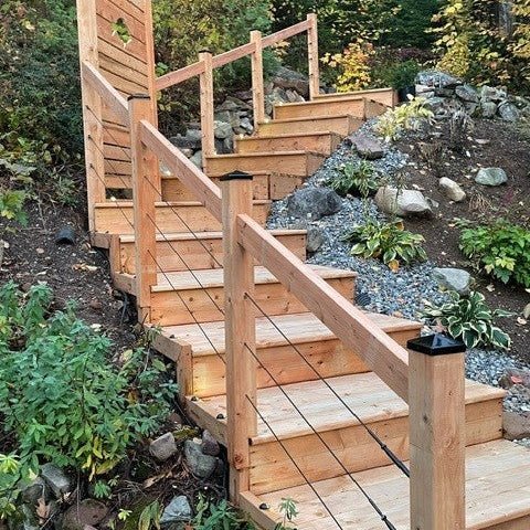 Nautica Cable Railing System - II – Timber Post - Black - Gauthier De LaPlante