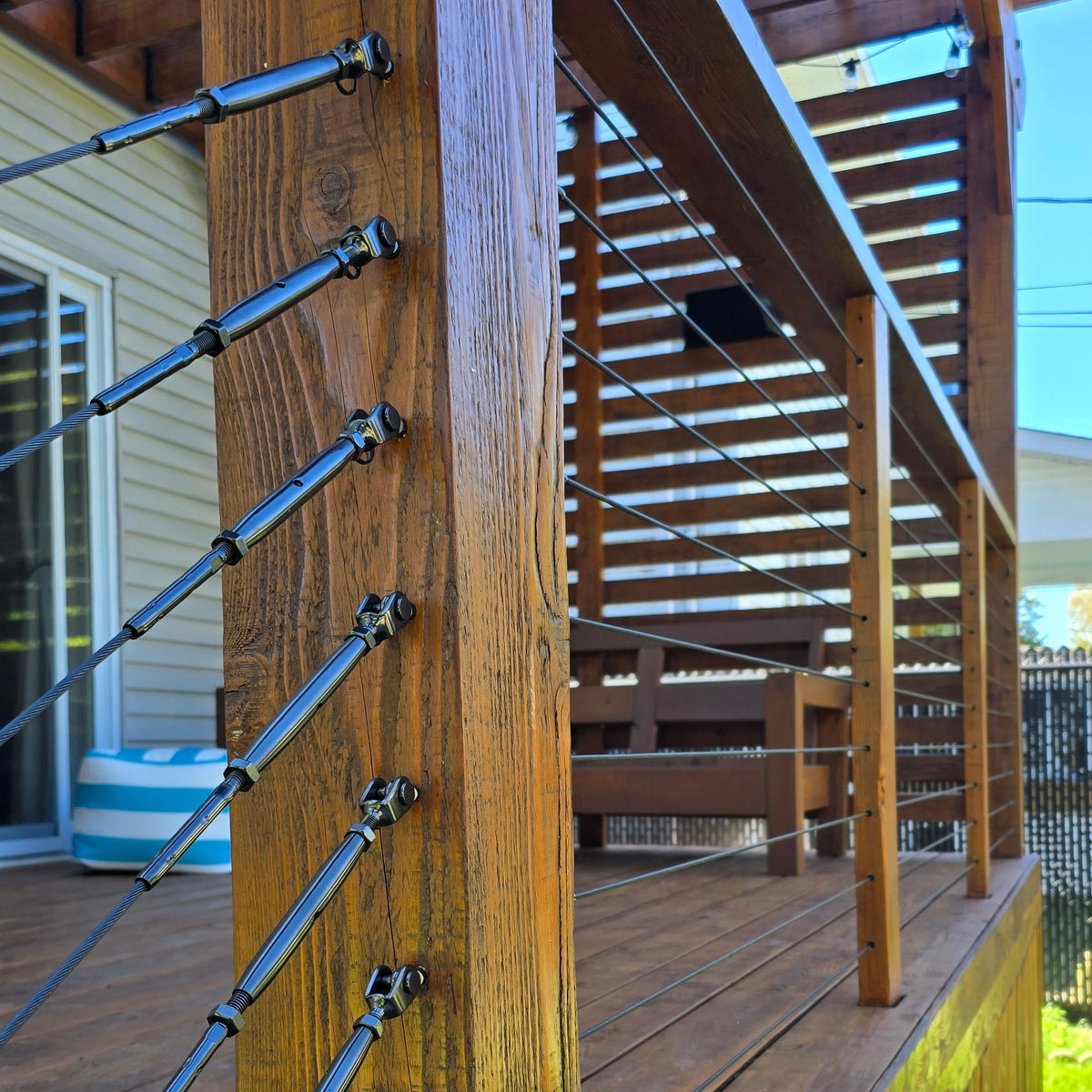 Nautica Cable Railing System - II – Timber Post - Black - Gauthier De LaPlante