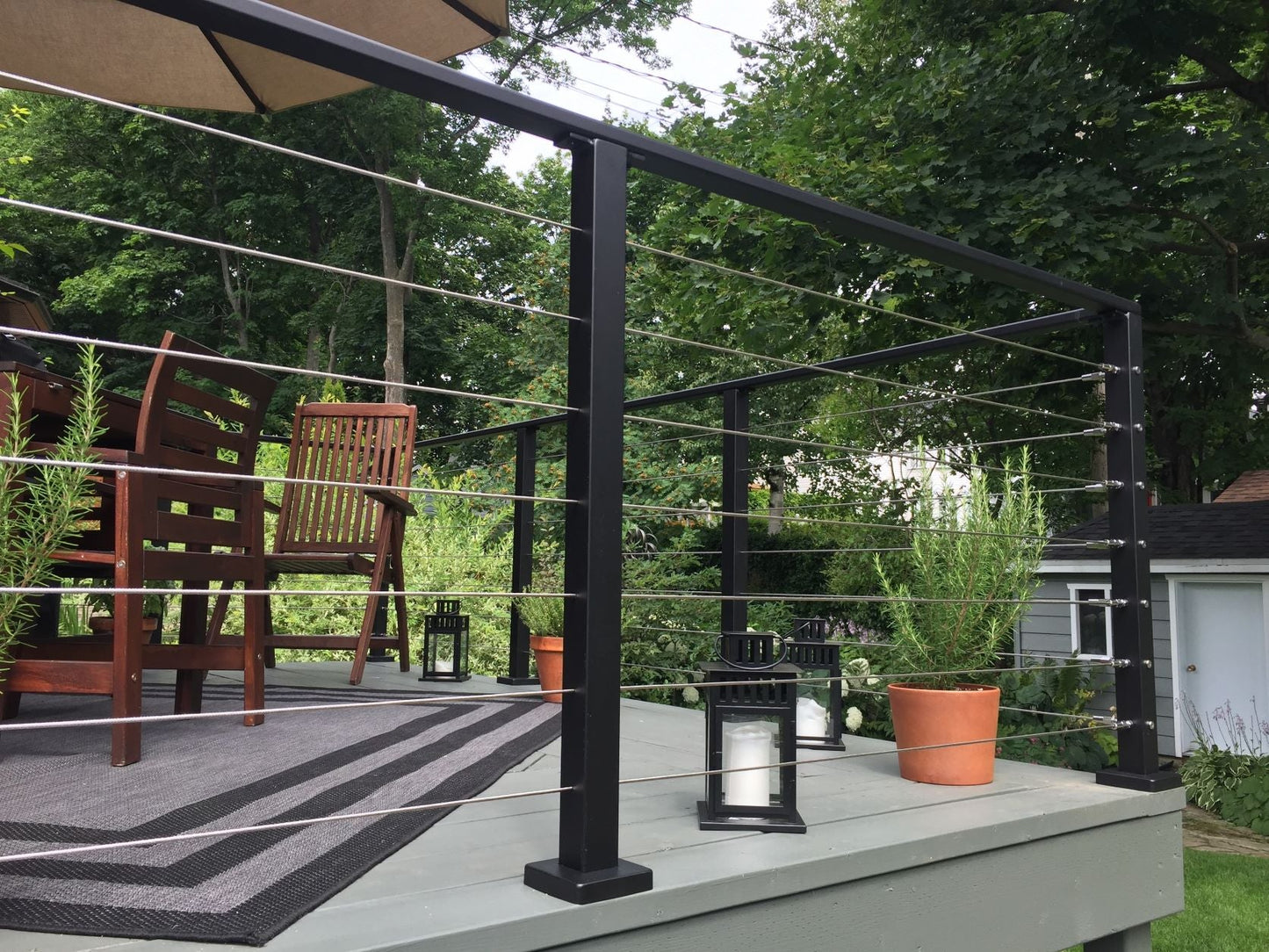 Aluminum post for cable railing – 2'' x 2'' – Pre-drilled - Surface mo ...