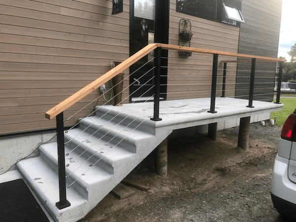 Aluminum post for cable railing – 2'' x 2'' – Pre - drilled - Surface mounted – Matte Black - Gauthier De LaPlante